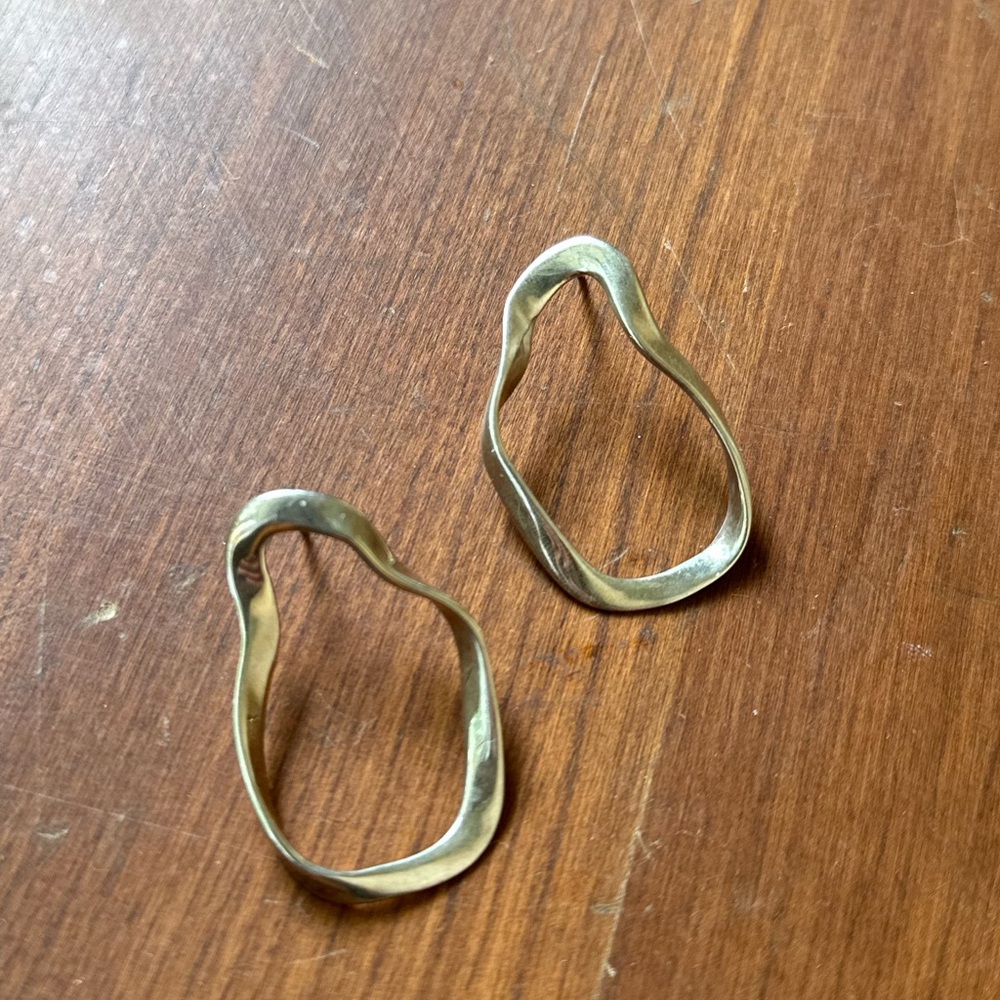 Silver Abstract Hoop Earrings